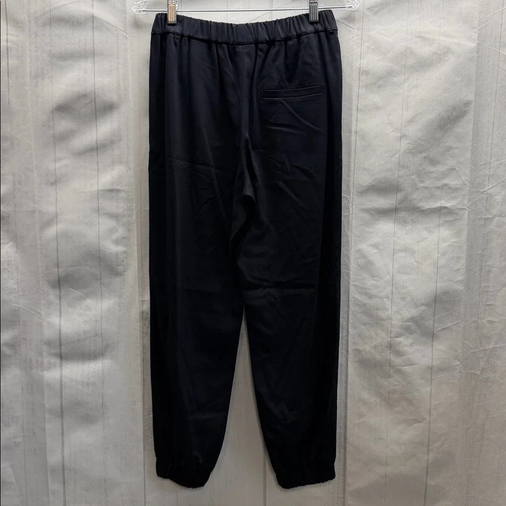 COS Navy Blue Rayon Wool Blend Dressy High Waist Pull On Cropped Jogger Pants